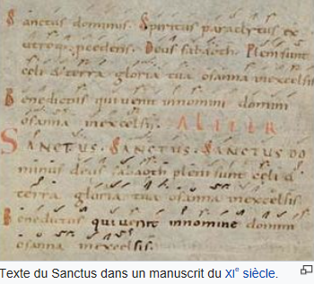 Sanctus manuscrit